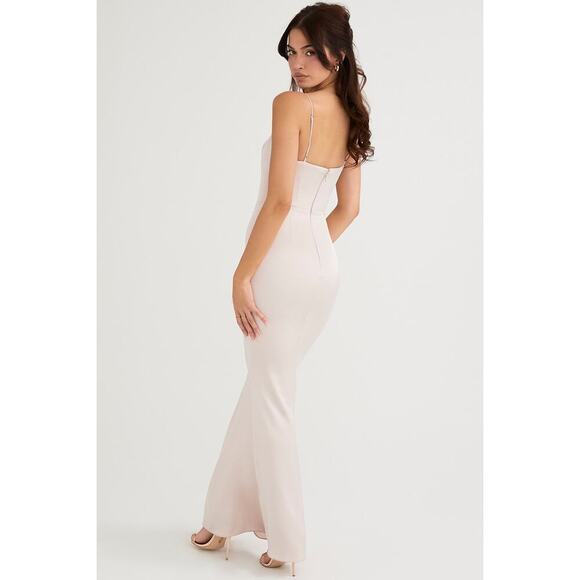 House of CB | BLUE | Olivette Satin Corset Maxi Dress - Picture 3 of 8